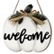 Fall Decor Pumpkin Welcome Sign Thanksgiving Door Hanger Wooden Pumpkin Decor Hanging Porch Sign for Autumn Harvest Thanksgiving Farmhouse Wall Decoration(White)